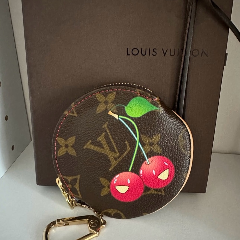 🍒 Murakami Louis Vuitton cherry bag charm coin purse! Cerises pouch - Picture 4 of 12
